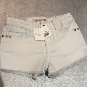Little girls white denim shorts